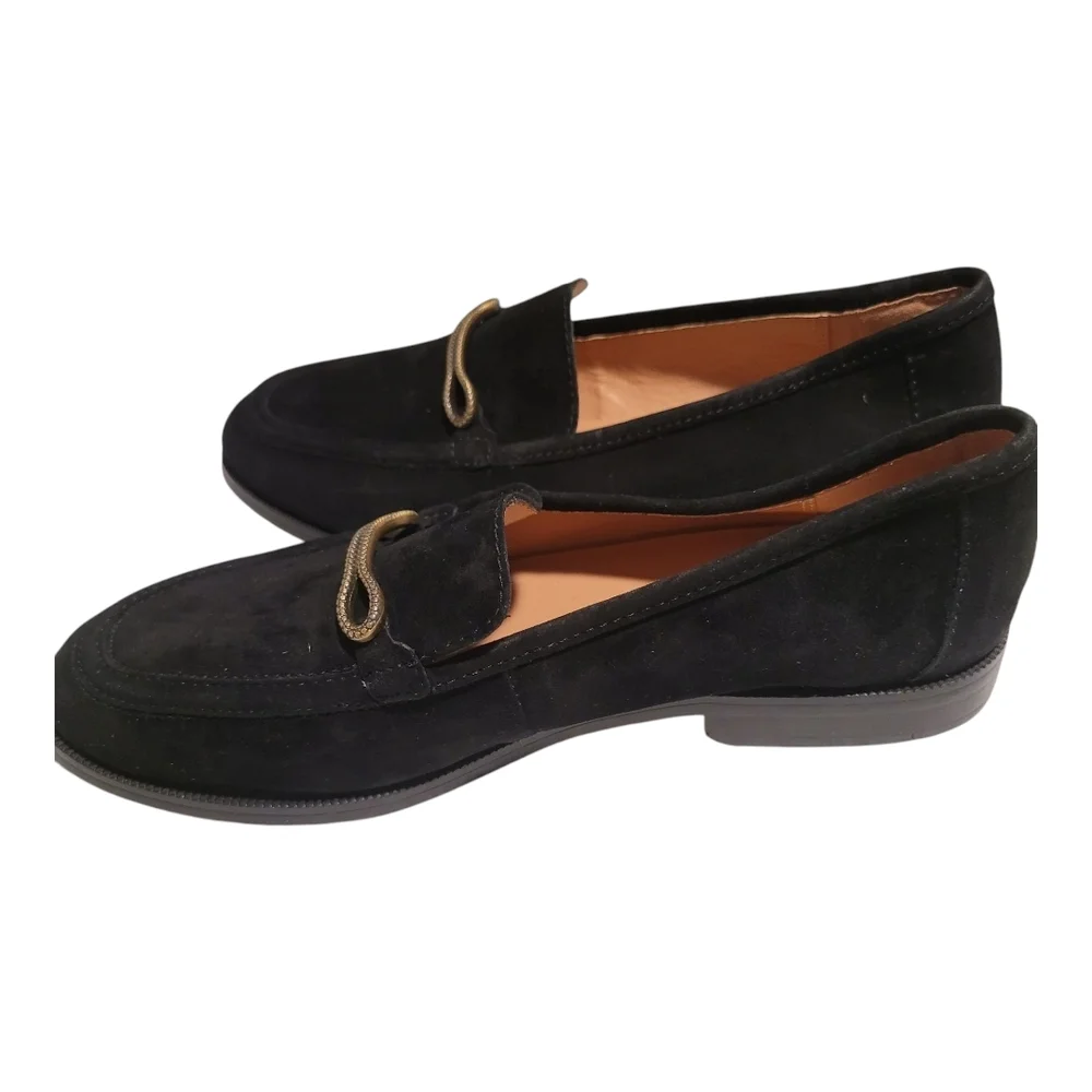 Joie Linita Black and Gold Slip-On Loafers with Textured Fabric Size 9.5 - Picture 4 of 9